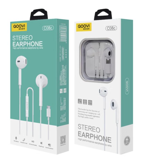 Type-C Earphone Hi-Fi Sound USB-C Headphones with Mic for Android Devices - Image 2