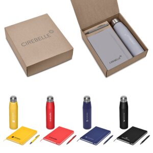 Bottle Gift Pack Aluminium Water Bottle A5 Notebook & Metal Ballpen in Gift Box Staff Corporate Bottle Gift Set