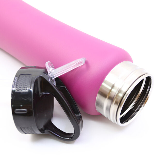 Insulated Water Bottle with 2-in-1 Straw and Spout Lid Keep Cold 24H Stainless Steel Water Bottle for Sports Travel School - Image 5