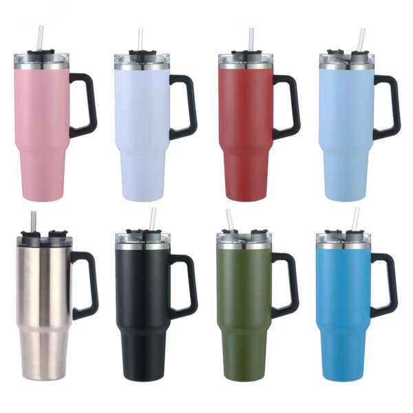30oz Insulated Bottle Stainless Steel Water Bottle with Straw Handle 900ml Big Capacity Leak Proof Water Bottle BPA-Free Bottle for Car - Image 5