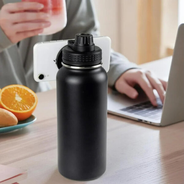 Gym Sports Bottle 1000ml Stainless Steel Gym & Sports Bottle for Men and Women Compatible Water Bottle with Magnetic Phone Holder - Image 2