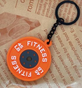 barbell mini keychain