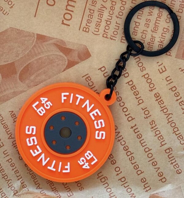 barbell mini keychain