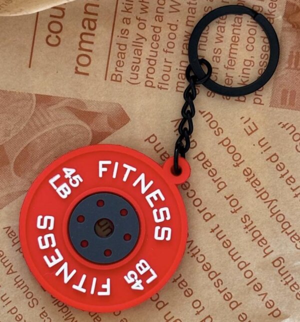 Barbell Mini Keychain Eye-Catching Silicone Barbell Kettlebell Keychain Gym Weightlifting 1 Keychain - Image 5