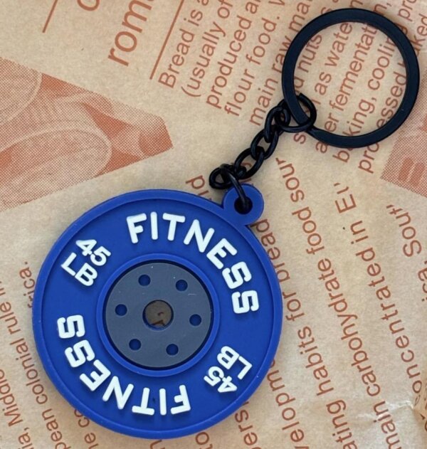 Barbell Mini Keychain Eye-Catching Silicone Barbell Kettlebell Keychain Gym Weightlifting 1 Keychain - Image 4