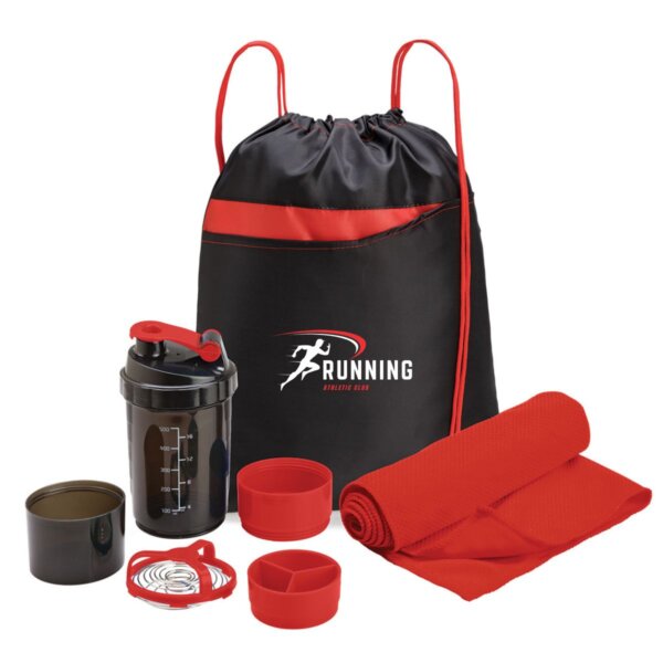 Fitness Gift Set with 3-in-1 Shaker Bottle Cooling Towel In Handy Drawstring Bag Bottle Gift Pack - Image 5