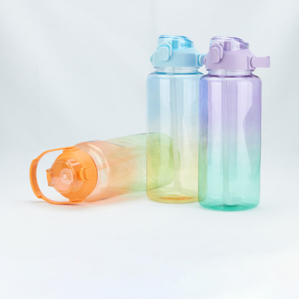 Color gym bottle 2000ml Plastic Bottle with Screw Lip Sports Water Bottle Reusable Water Bottles Leakproof Water Bottles Black for Gym - Image 2