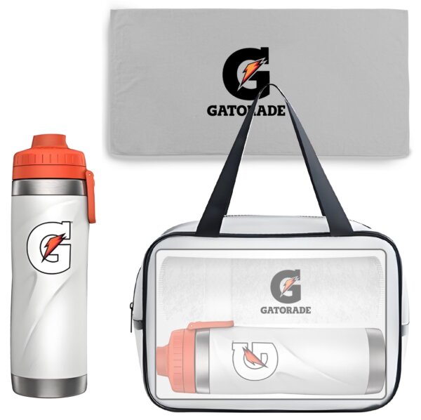 Gatorade Metal Bottle Set with 600ml Insulated Stainless Steel Water Bottle Towel and Bag OEM Bottle Gift Pack - Image 4
