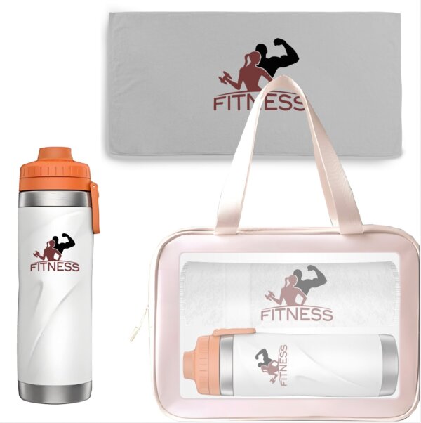 Gatorade Metal Bottle Set with 600ml Insulated Stainless Steel Water Bottle Towel and Bag OEM Bottle Gift Pack - Image 3