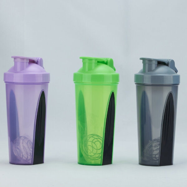 mixing ball shaker bottle 700ml Rubber Coating BPA Free Plastic Direct Drinking Protein Shaker GYM Plastic Shaker Bottle - Image 3