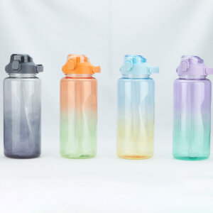 Color gym bottle 2000ml Plastic Bottle with Screw Lip Sports Water Bottle Reusable Water Bottles Leakproof Water Bottles Black for Gym