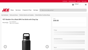 YETI - Rambler 36 oz Black BPA Free Bottle