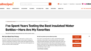 AllRecipes - Best Water Bottles
