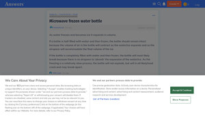 Answers.com - Freezing Water Bottle Tips