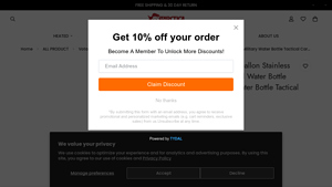 Votagoo - 64Oz Half Gallon Stainless Steel Insulated Tactical Water Bottle