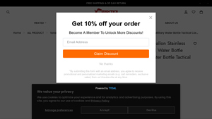 Votagoo - 64Oz Half Gallon Stainless Steel Insulated Tactical Water Bottle