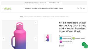 Atlist - 64 oz Insulated Water Bottle Jug
