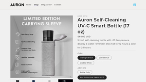 Auron - Self-Cleaning UV-C Smart Bottle