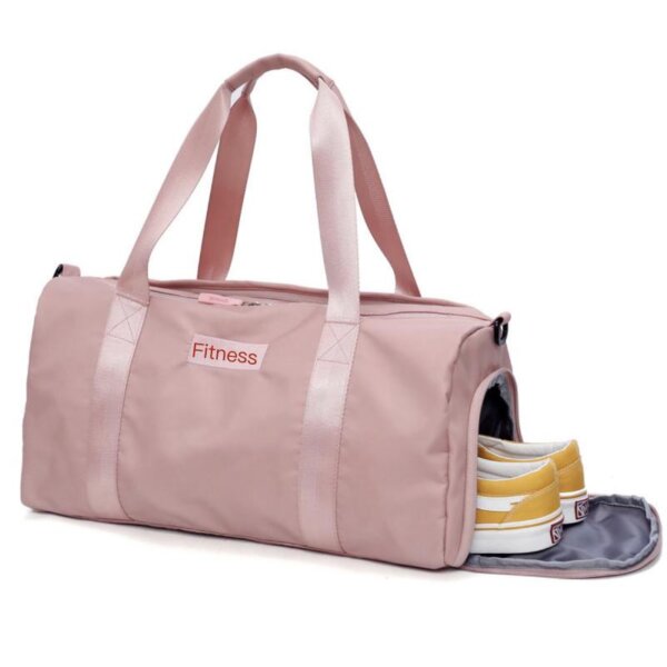 Workout Duffel Bag Chic Blush with Built in Shoe Compartment for Gym to Life - Image 2