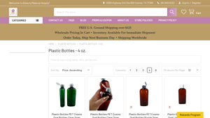 Beauty Makeup Supply - Plastic Bottles 4 oz.
