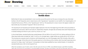 Beer Bottle Sizes - Standardization and Variations