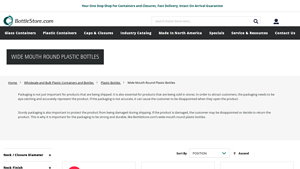 BottleStore - Wide Mouth Round Plastic Bottles
