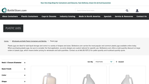 Bottlestore - 1 Gallon Natural HDPE Square Plastic Jug