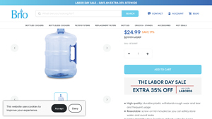 Briowater - 2-Gallon BPA-Free Water Bottle