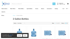 Briowt - 2 Gallon BPA Free Reusable Water Bottle