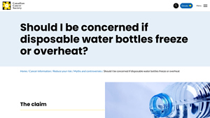 Cancer.ca - Disposable Water Bottle Safety