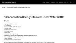 Cannonnation - Boxing Stainless Steel Water Bottle
