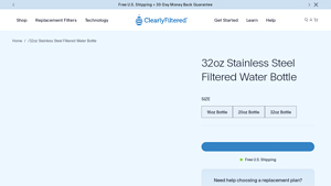 Clearly Filtered - 32oz Insulated Stainless Steel Filtered Water Bottle