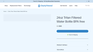 Clearly Filtered - 24oz Tritan Filtered Water Bottle