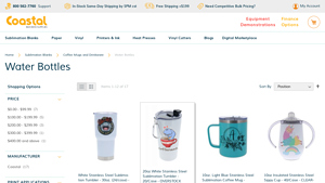 Coastal Business - Sublimation Blank Water Bottles