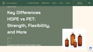Cosmo Packs - Key Differences Between HDPE and PET