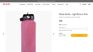 Del Sol - Light Blue to Pink Color-Changing Water Bottle