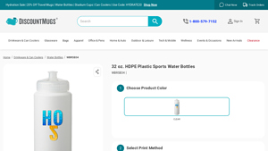 Discount Mugs - 32 oz. HDPE Plastic Sports Water Bottles