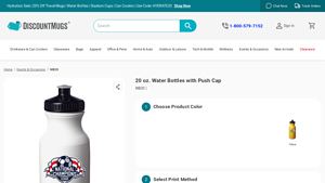 Discount Mugs - 20 oz. Water Bottles with Push Cap