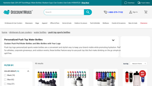 Discount Mugs - Personalized Push Top Water Bottles