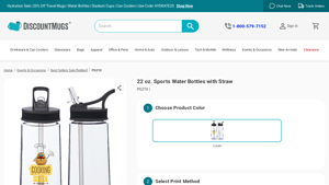 Discount Mugs - 22 oz. Sports Water Bottles with Straw