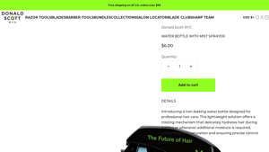 Donald Scott NYC - Water Bottle with Mist Sprayer