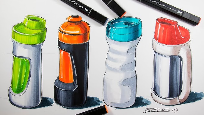 A stock image illustrating draw a water bottle concepts