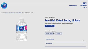 Pure Life - 330 mL Natural Spring Water