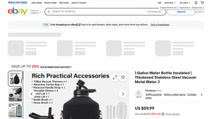 Fornluca - 1 Gallon Insulated Water Bottle