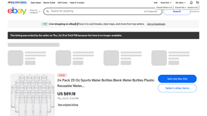 24 Pack Sports Water Bottles - New