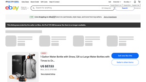 Feeljuly - 1 Gallon Water Bottle with Straw