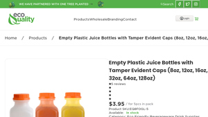 EcoQuality Inc - Empty Plastic Juice Bottles