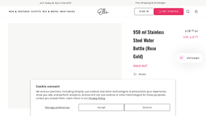Ellie - 950 ml Stainless Steel Water Bottle