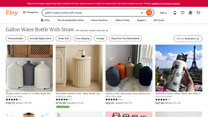 Etsy - Gallon Water Bottle With Straw