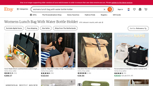 Etsy - Women's Lunch Bags with Water Bottle Holder
